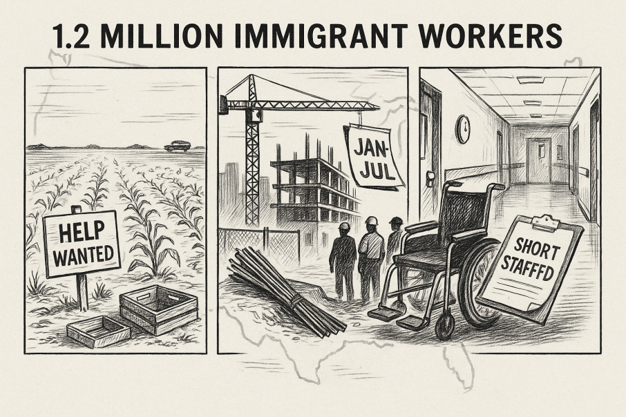 अमेरिकाको श्रम बजारबाट १२ लाख आप्रवासी बाहिरिए, कृषि–निर्माण र होम हेल्थ केयरमा सेवामा असर